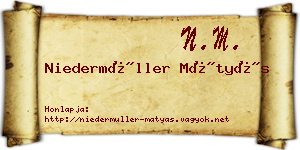 Niedermüller Mátyás névjegykártya