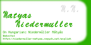 matyas niedermuller business card