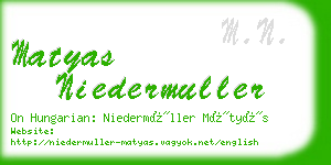 matyas niedermuller business card